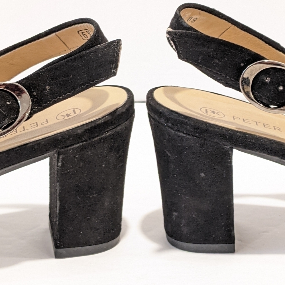 PETER Kaiser black suede sling back heels sz 6.5 - Picture 15 of 16